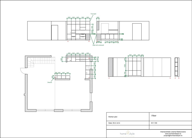 Home and style kitchen project plan Interiorarkitekt Jolanta Ratkeviciene Stavanger Norway